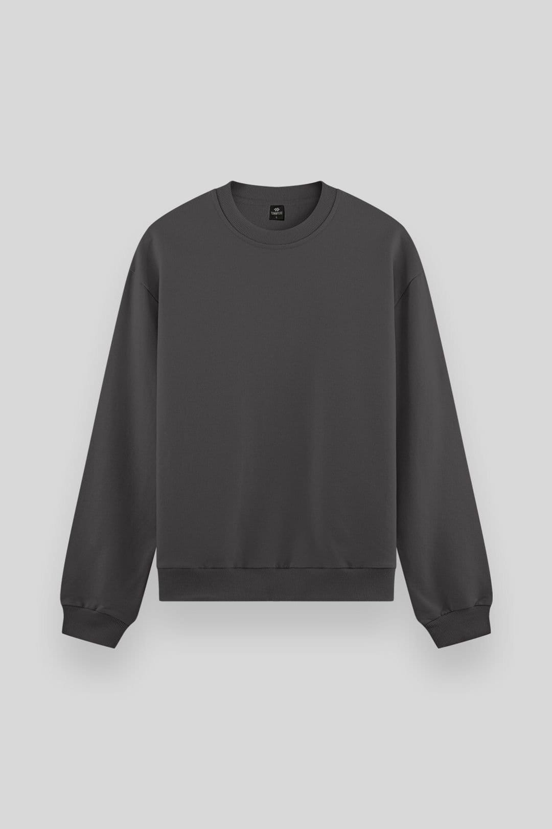 Tommy Life Tommy Life Men's Plain Crew Neck Sweatshirt in Grey - 4