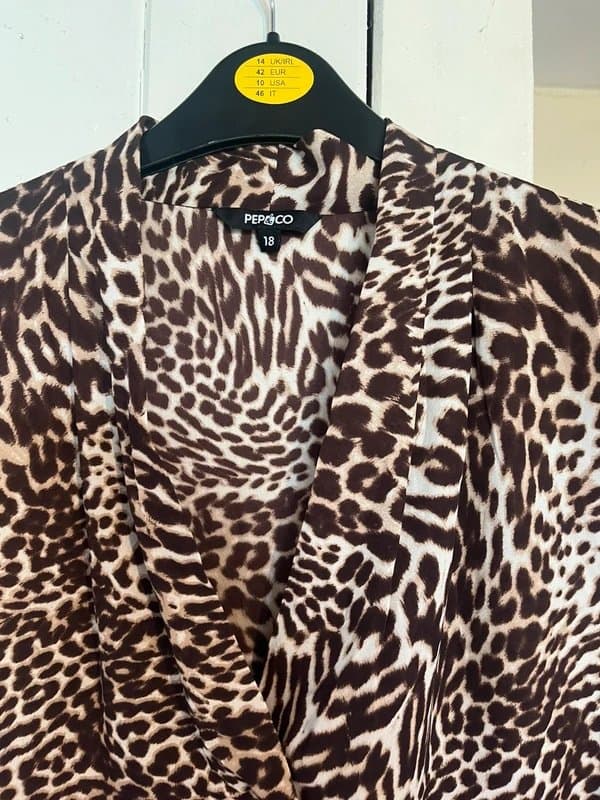 Pepco Pep&Co Leopard Print Sleeveless Blouse Size 18