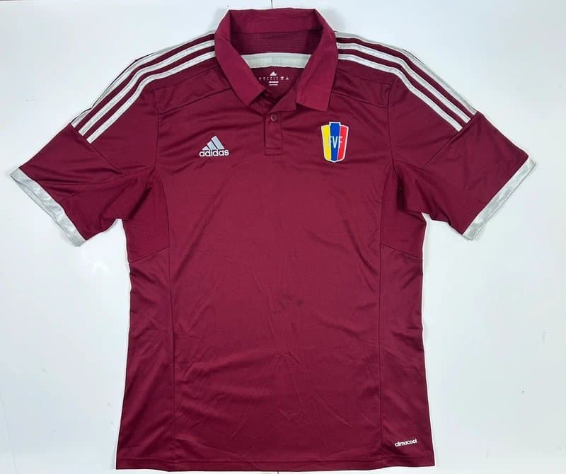 adidas Adidas Venezuela FVF ClimaCool Polo Shirt Burgundy Football Soccer Jersey Size L
