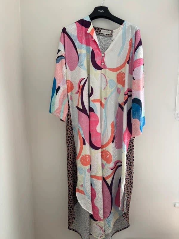 Never Fully Dressed Never Fully Dressed Kaftan Colourful Leopard Print Mixed Pattern