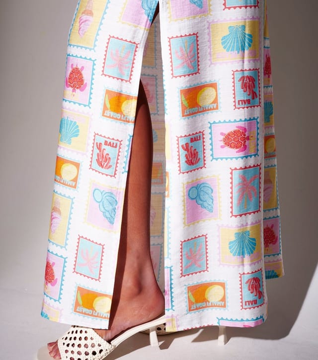 Unknown Women's South Beach Multicoloured Postcard Print Bandeau Maxi Dress  New Look - 3