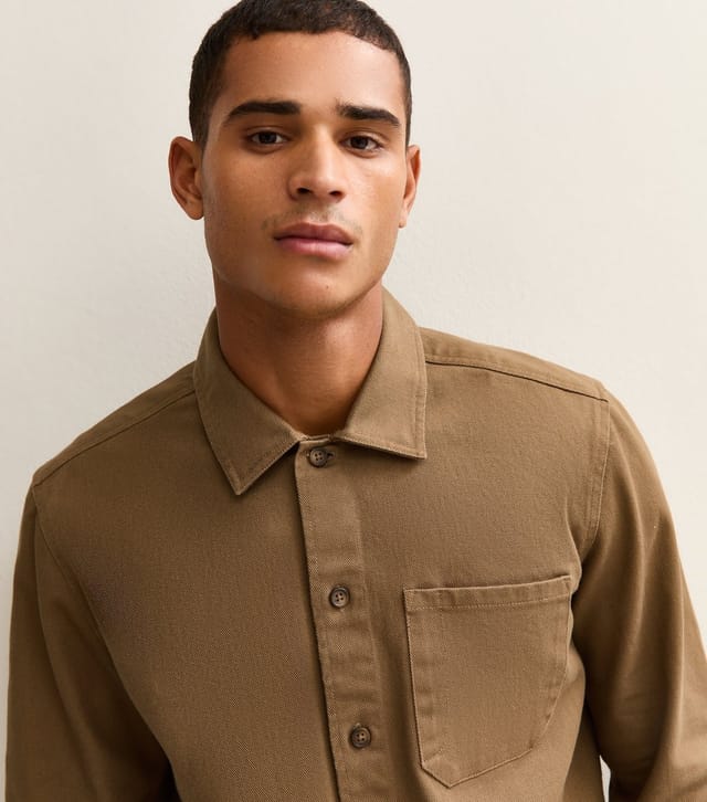 New Look Men's Brown Regular Fit Patch Pocket Shacket New Look - 2