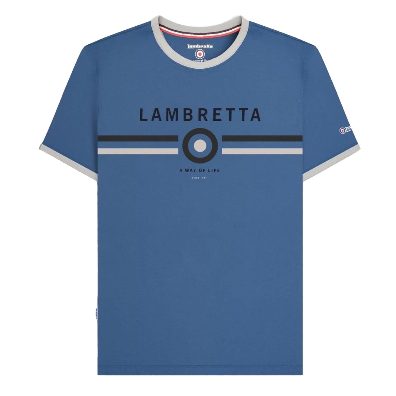 Lambretta Lambretta Men's Target Ringer T-Shirt in Dark Blue