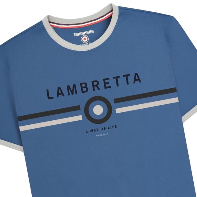 Lambretta Lambretta Men's Target Ringer T-Shirt in Dark Blue - 3
