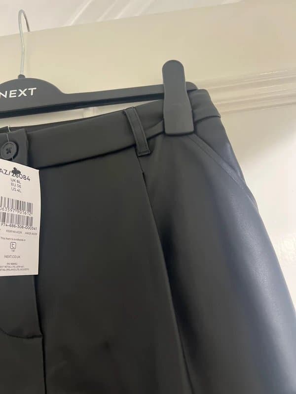 Next Next Crop Faux Leather Trouser Size 8L