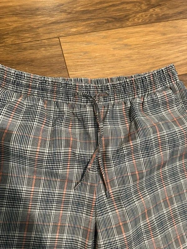Primark Primark Grey Check Tapered Trousers | Light Academia Old Money | Elasticated Waist | Size 10