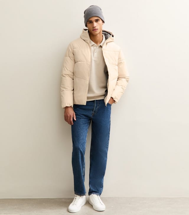 jack & jones Men's Cream Regular Puffer Jacket Jack & Jones New Look - 3