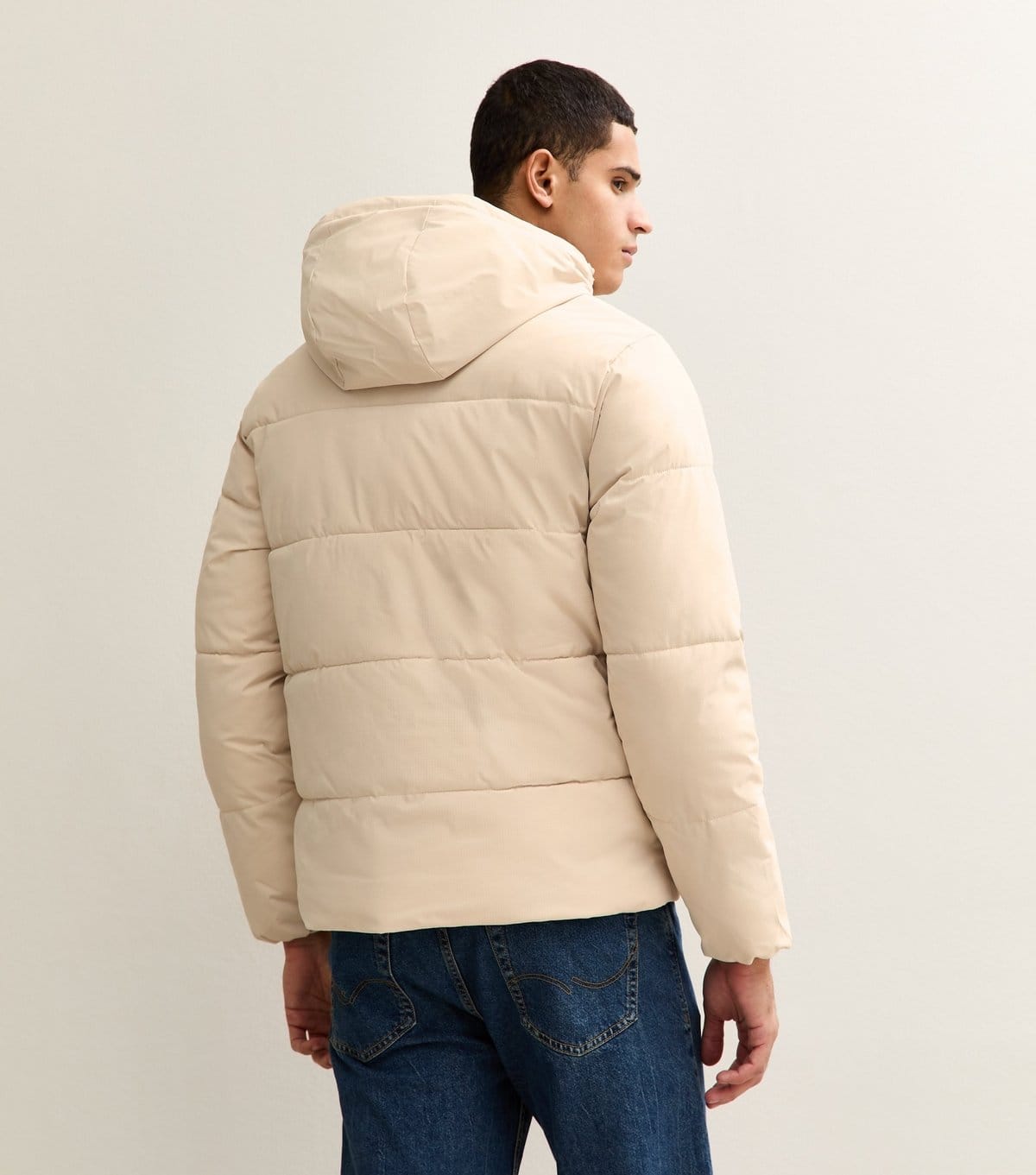 jack & jones Men's Cream Regular Puffer Jacket Jack & Jones New Look - 4
