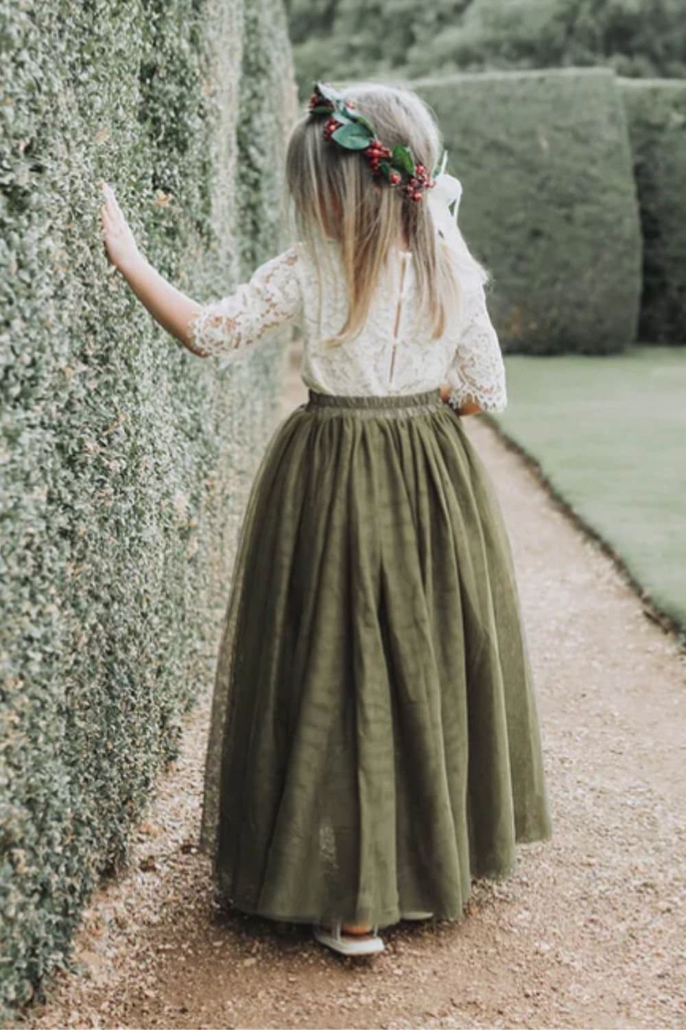 UK Flower Girl Boutique UK Flower Girl Boutique Women's Felicity Couture Flower Girl Set - Olive Green