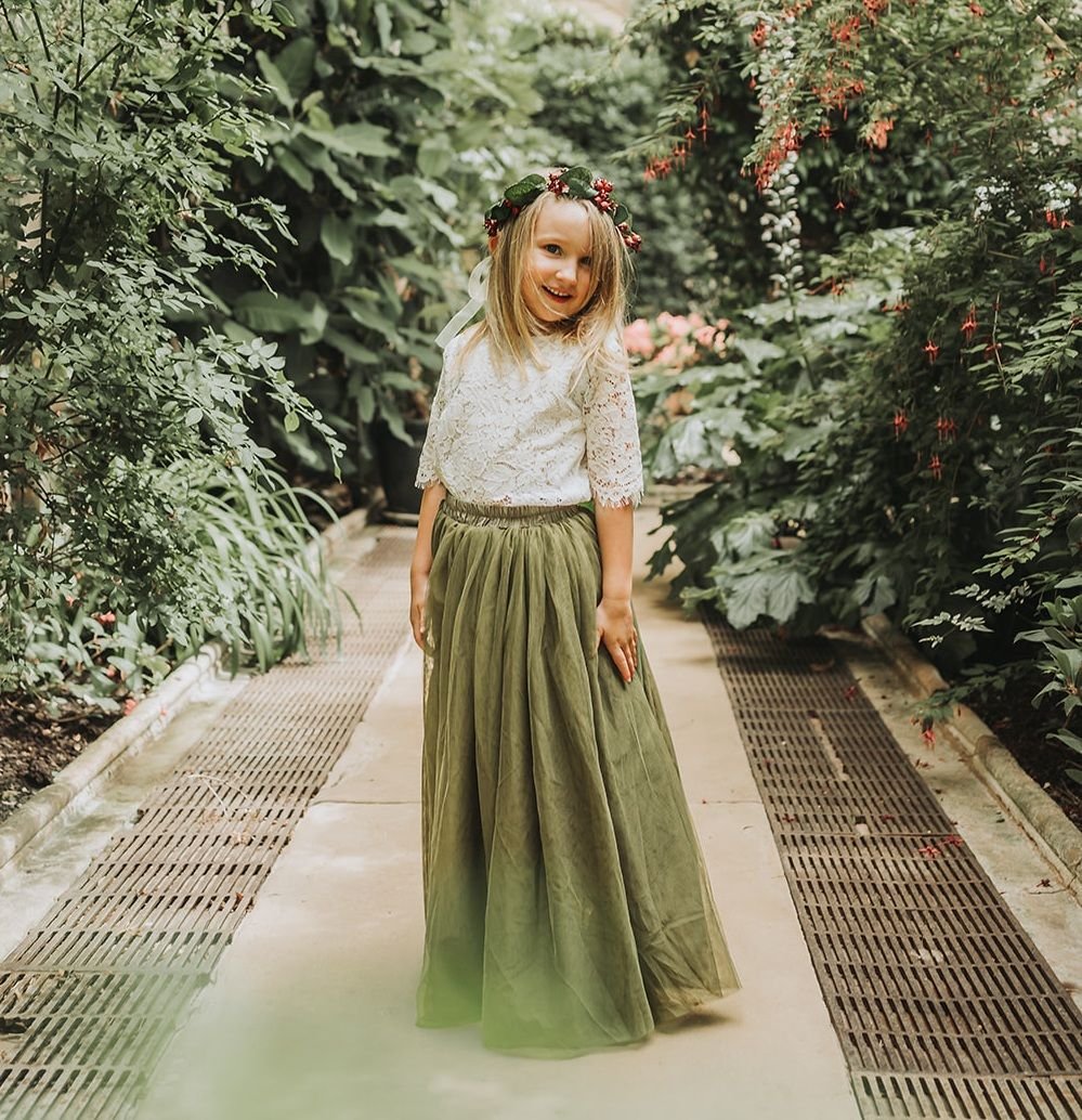 UK Flower Girl Boutique UK Flower Girl Boutique Women's Felicity Couture Flower Girl Set - Olive Green - 3