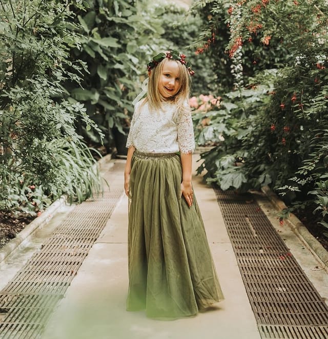 UK Flower Girl Boutique UK Flower Girl Boutique Women's Felicity Couture Flower Girl Set - Olive Green - 3