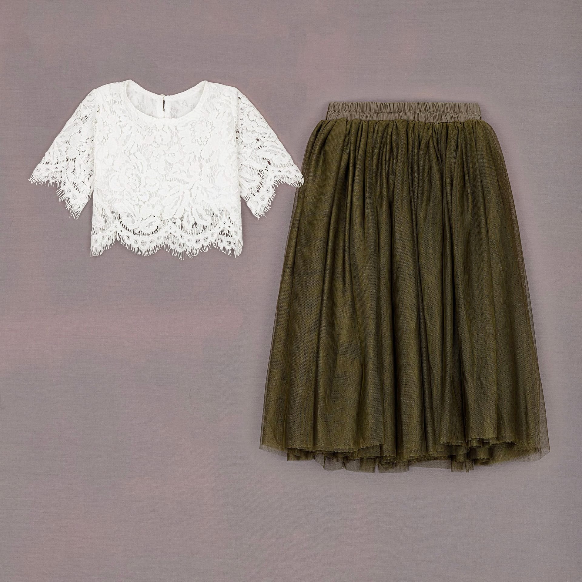 UK Flower Girl Boutique UK Flower Girl Boutique Women's Felicity Couture Flower Girl Set - Olive Green - 4