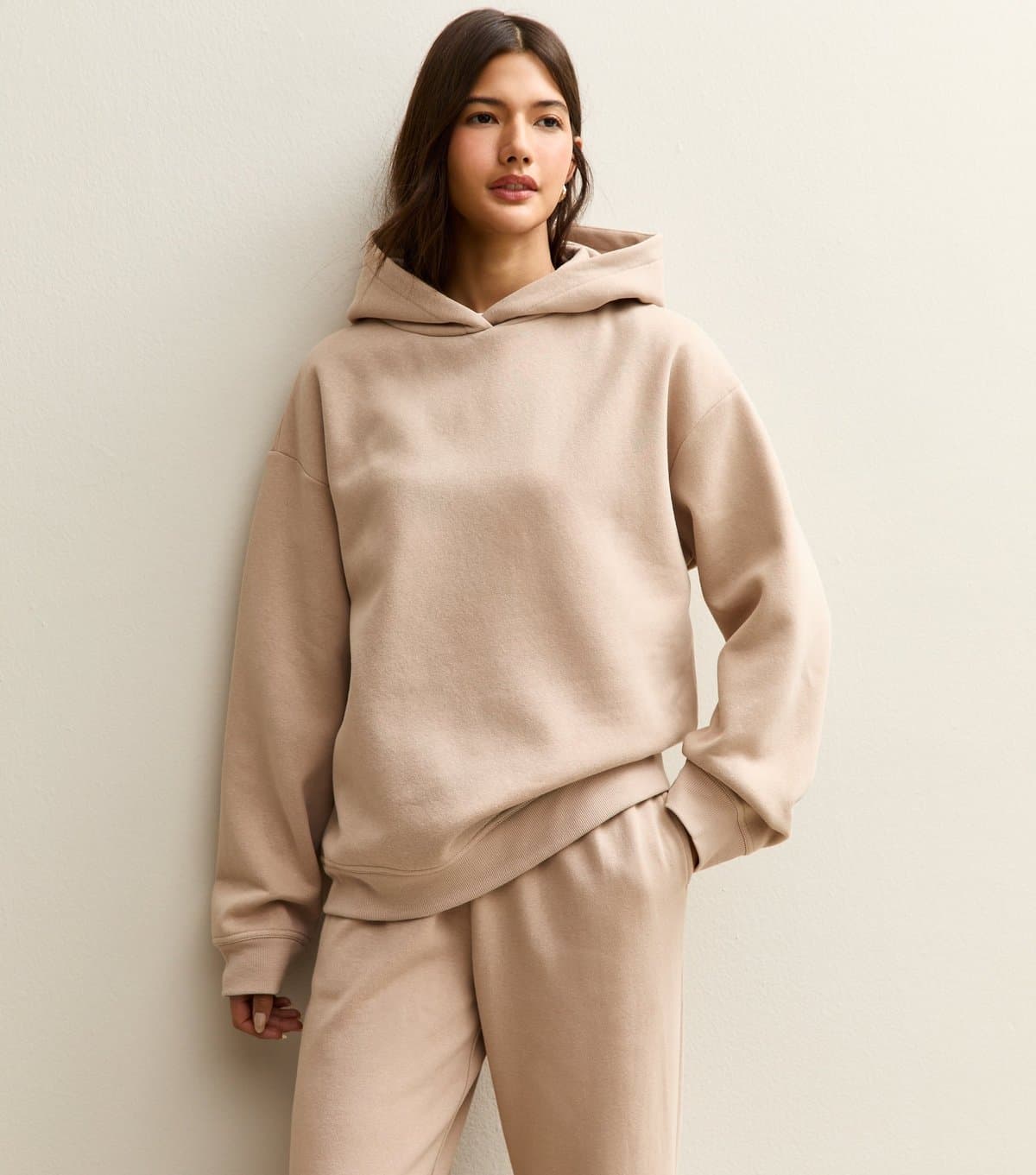 New Look Women's Mink Relaxed Drop Shoulder Hoodie New Look