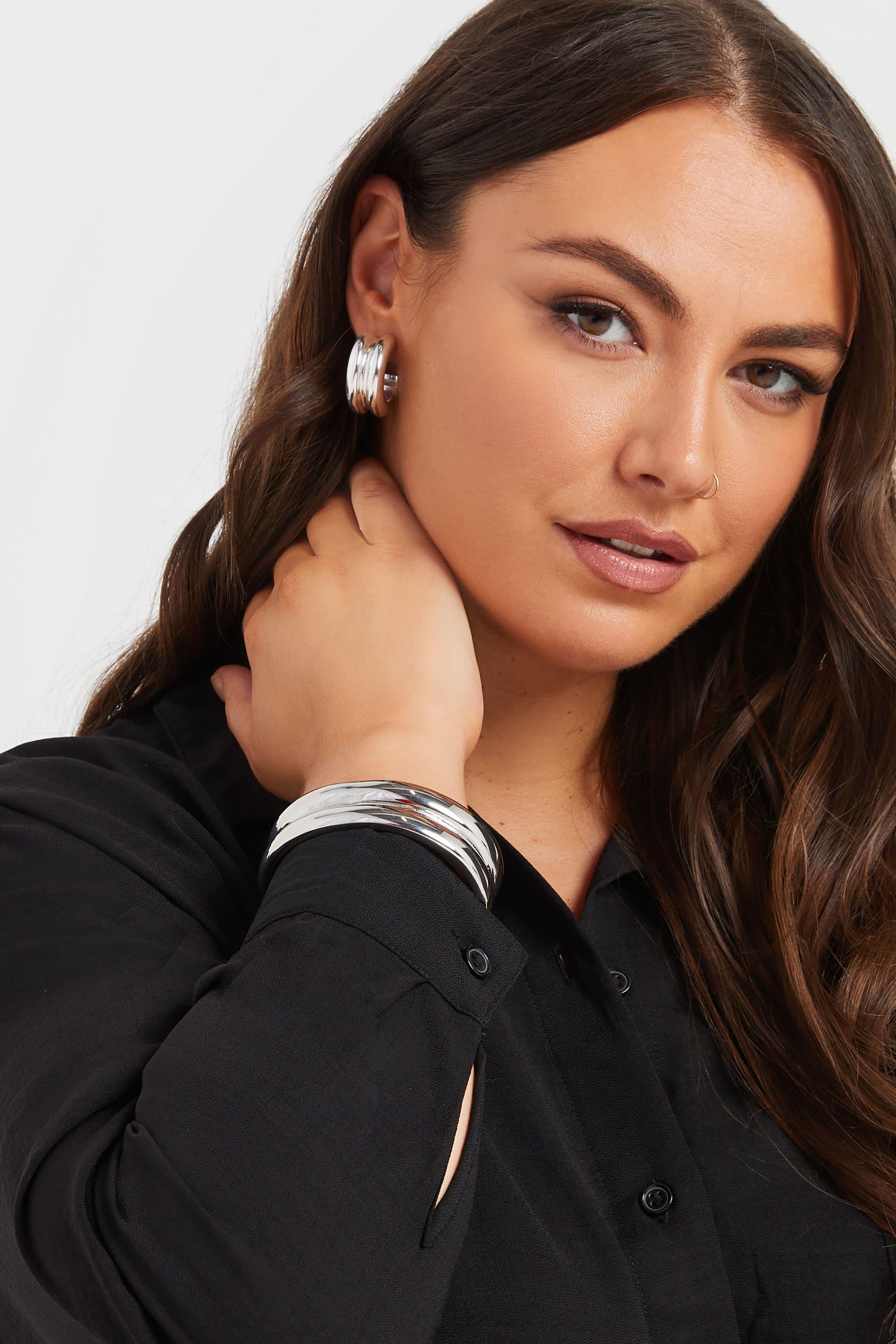 Yours Silver Tone Double Cuff Bracelet