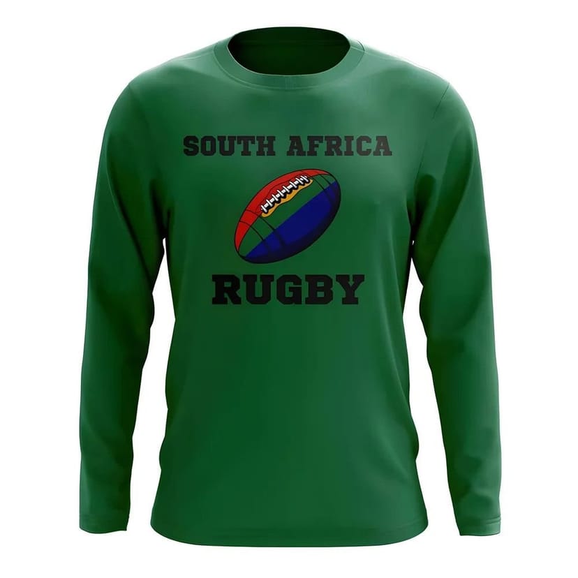 Springboks Springboks Men's Mens Rugby Ball Long Sleeve Tee Green - 1