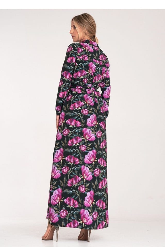 Love Lace Love Lace Women's Button Up Maxi Dress With Belt Side Slits - 3