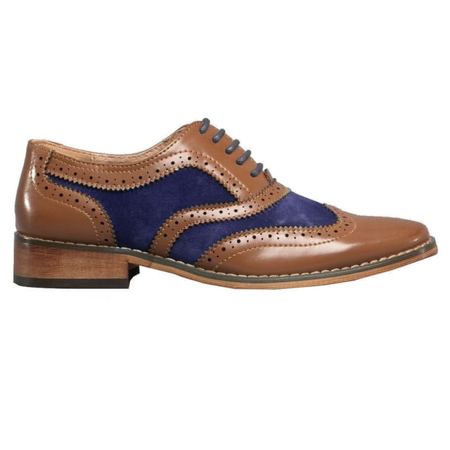 Goor Goor Men's 5 Eye Brogue Oxford Shoes in Navy - 2