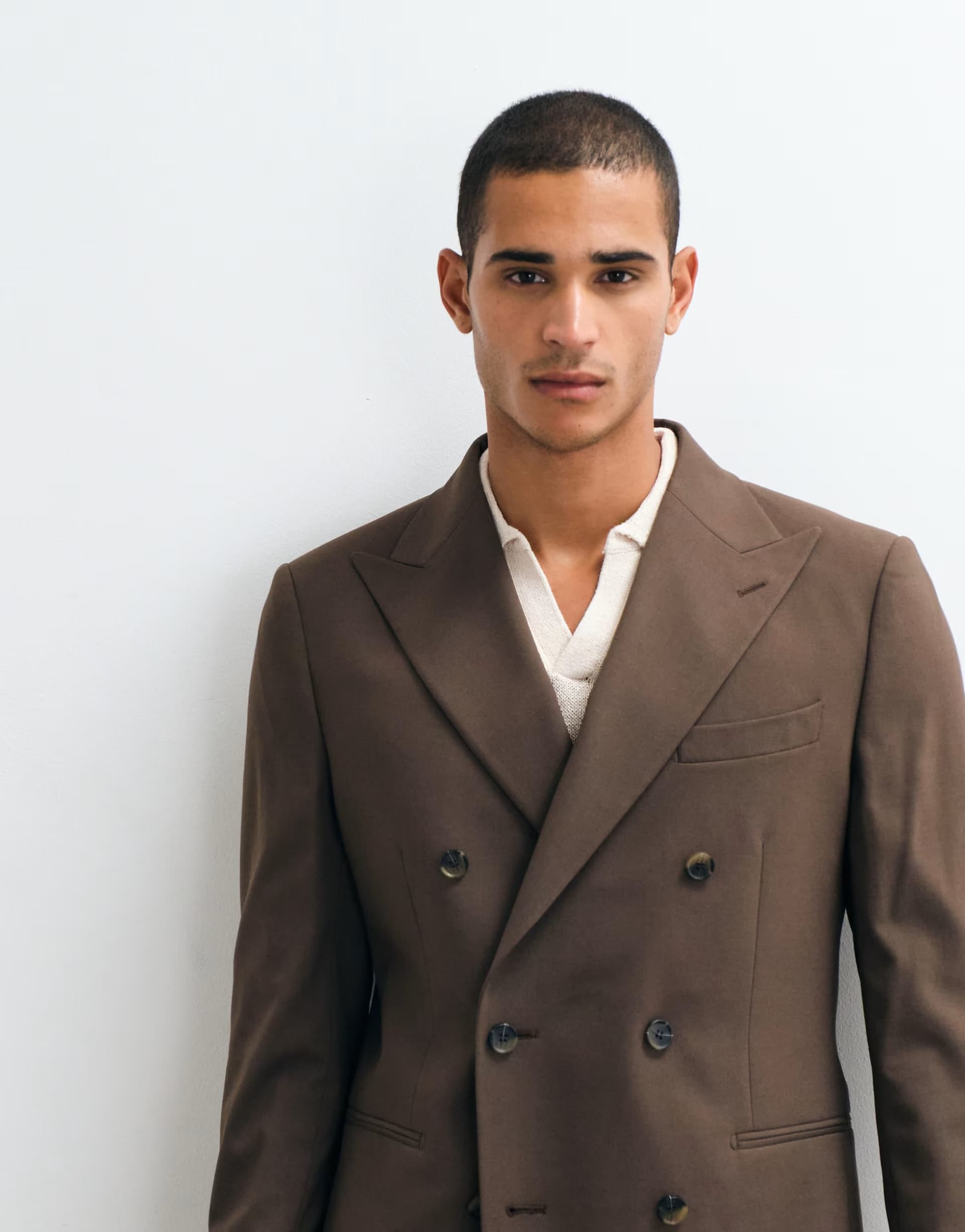 ASOS ASOS DESIGN double breasted regular suit jacket in brown