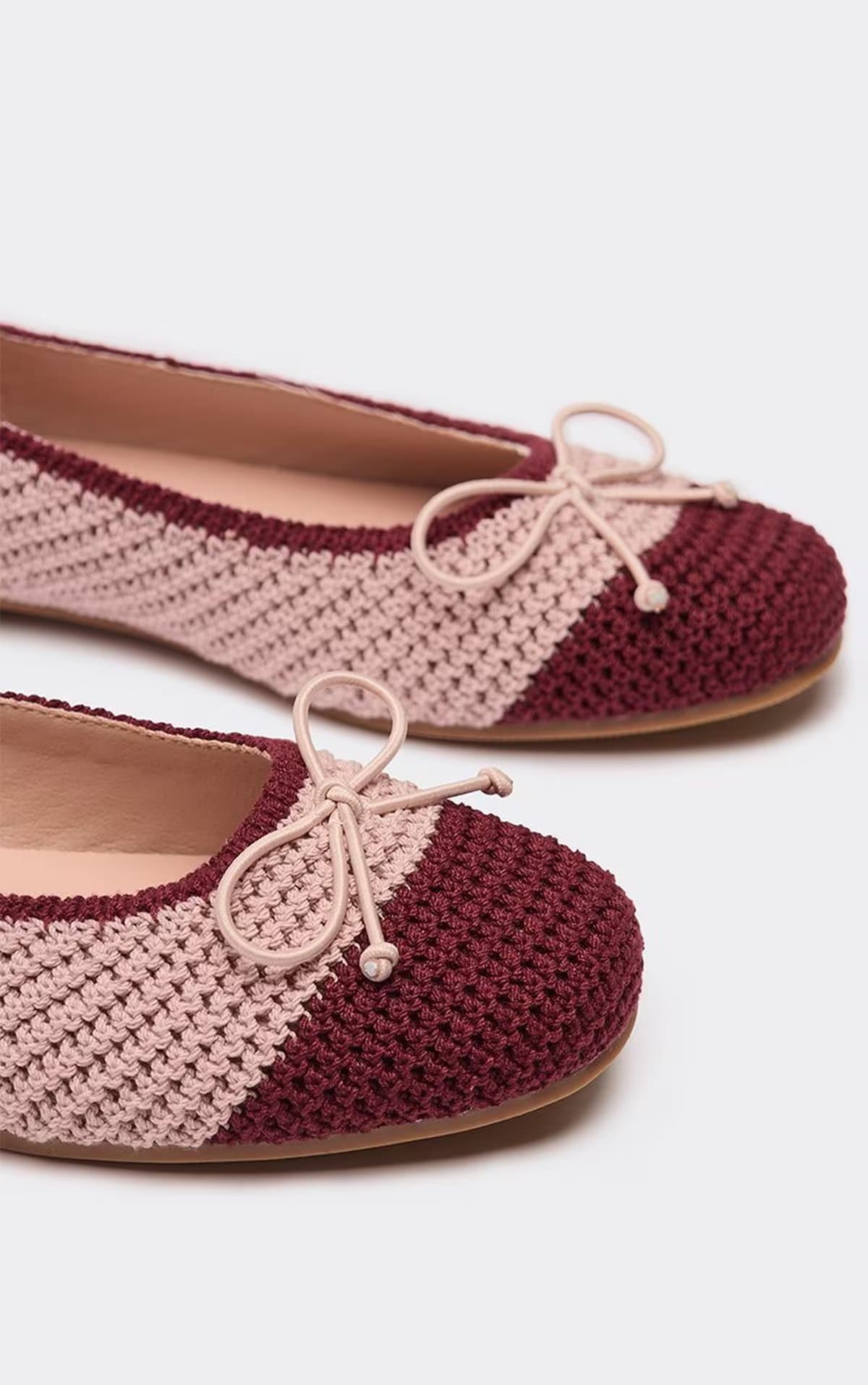 EGO EGO Pink Woven Bow Detail Flat Ballet Pump, Women's Size UK 3