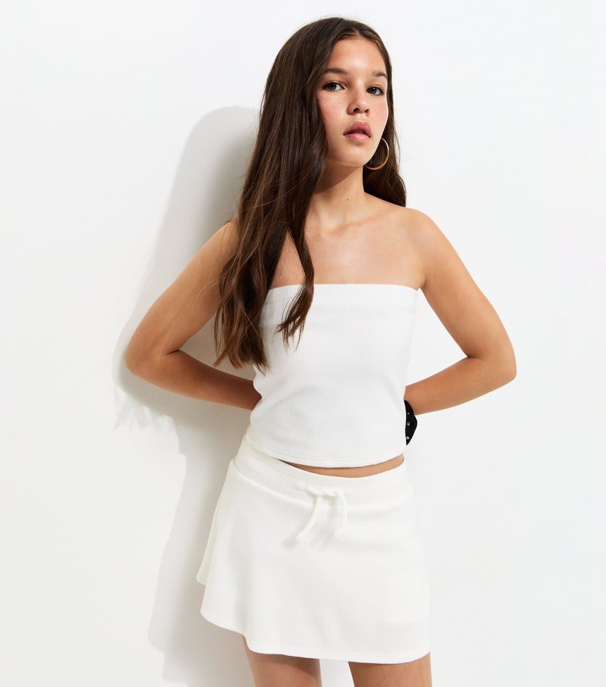 New Look Girls' Off White Waffle Texture Skort New Look