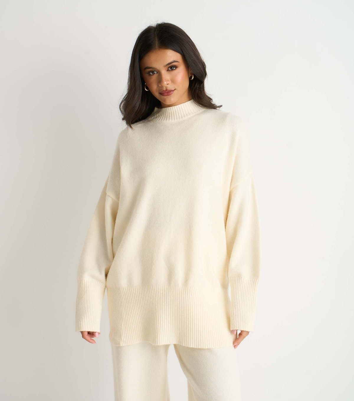Gini London Women's Cream Knitted Turtle Neck Jumper Gini London New Look