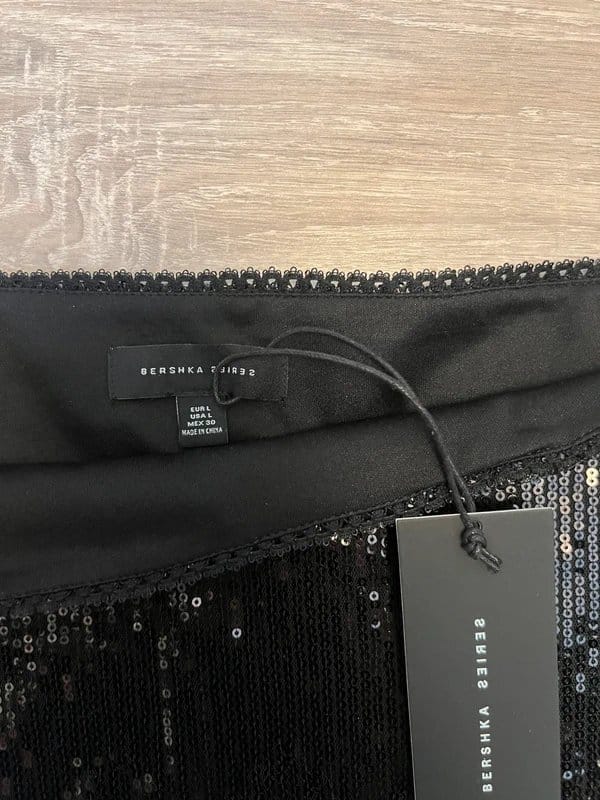 Bershka bershka black glittery skirt size large - 1