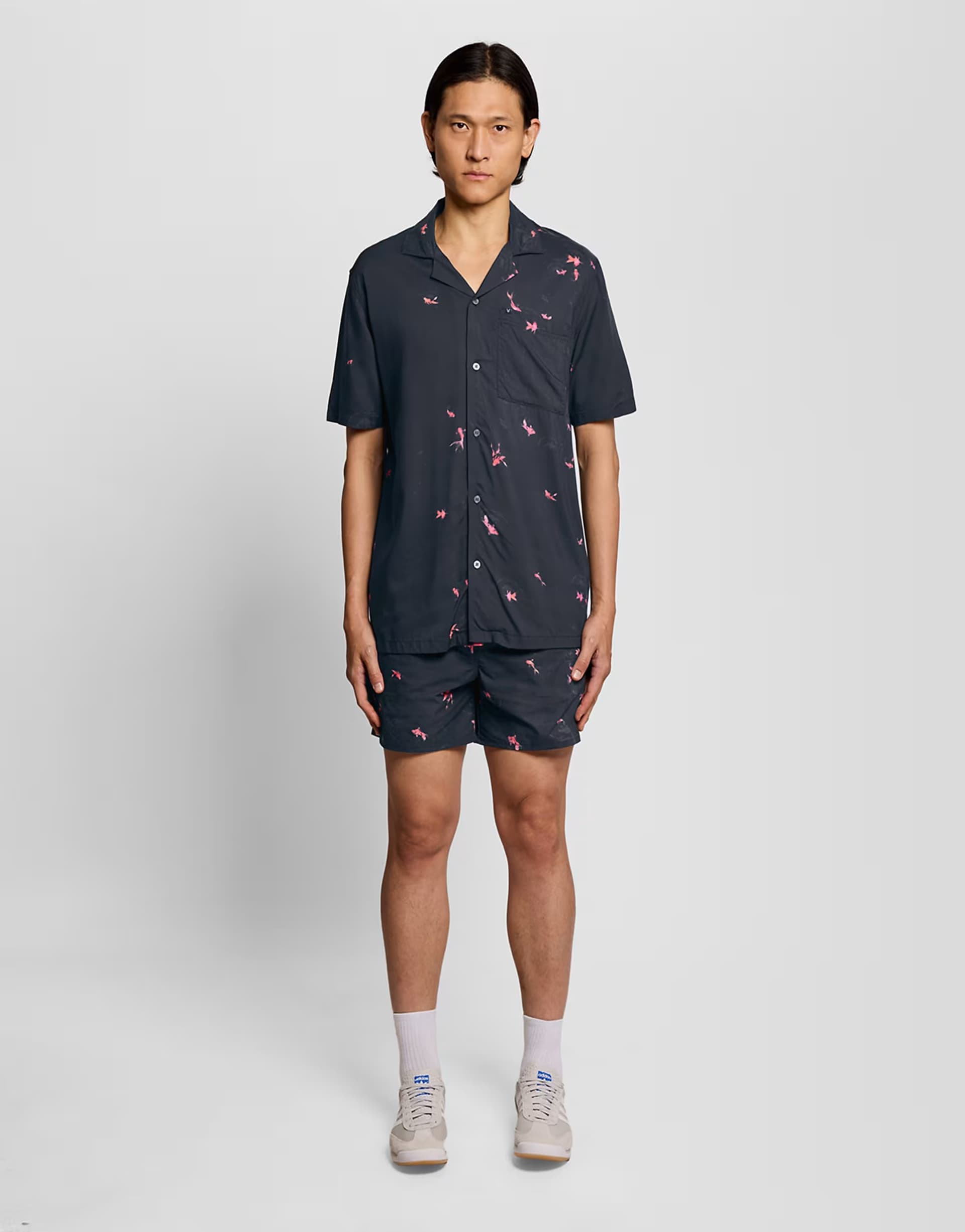 ASOS Lyle & Scott Navy Goldfish Print Swimshort Set