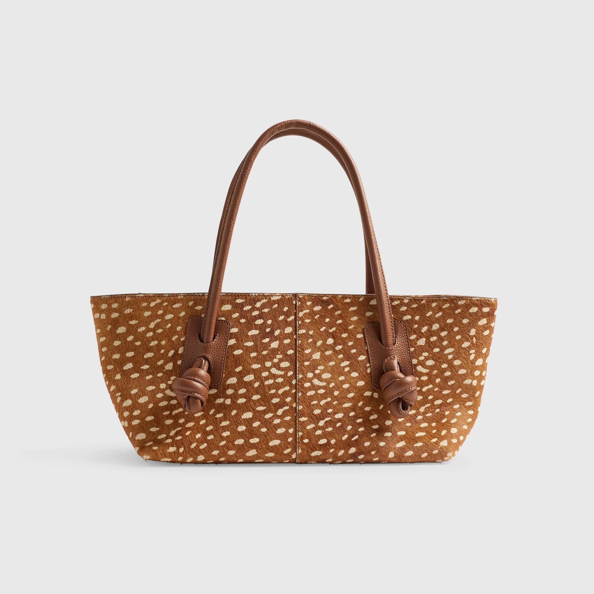 River Island River Island Womens Brown Animal Print Hair On Leather Tote Bag