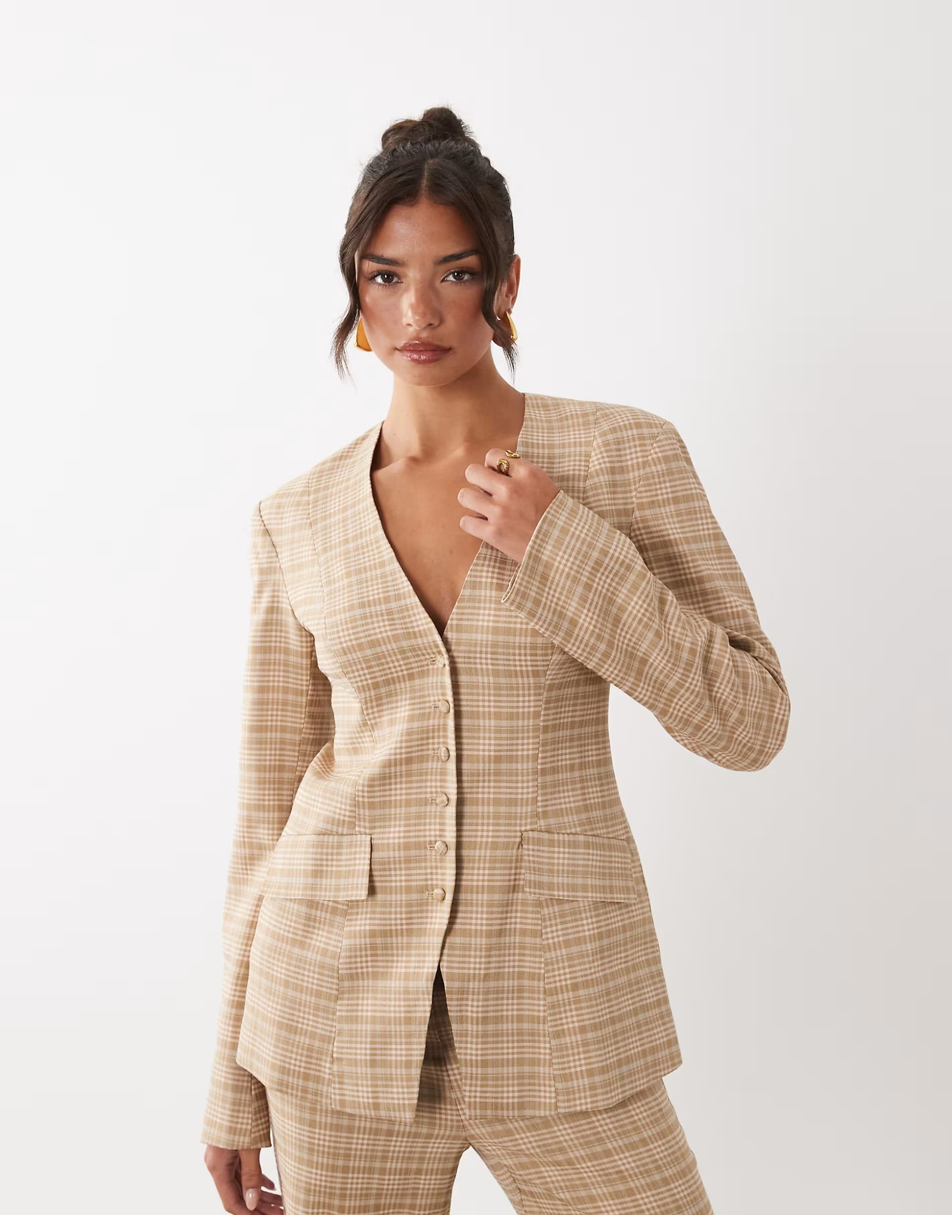 ASOS ASOS LUXE co-ord tailored check blazer