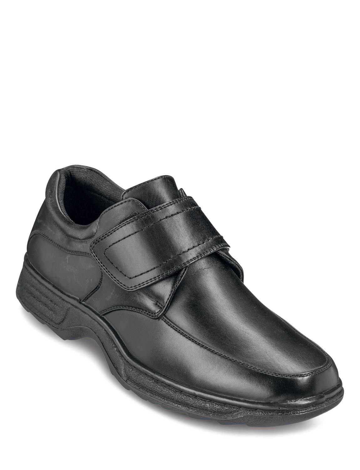 Cushion Walk Cushion Walk Men's Touch Fasten Wide Fit Shoe With Gel Pad in Black