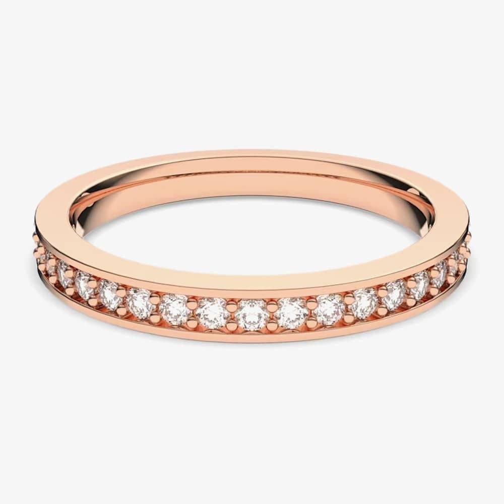 Swarovski Swarovski Women's Rare Rose Gold Tone White Crystal Channel Half Eternity Ring