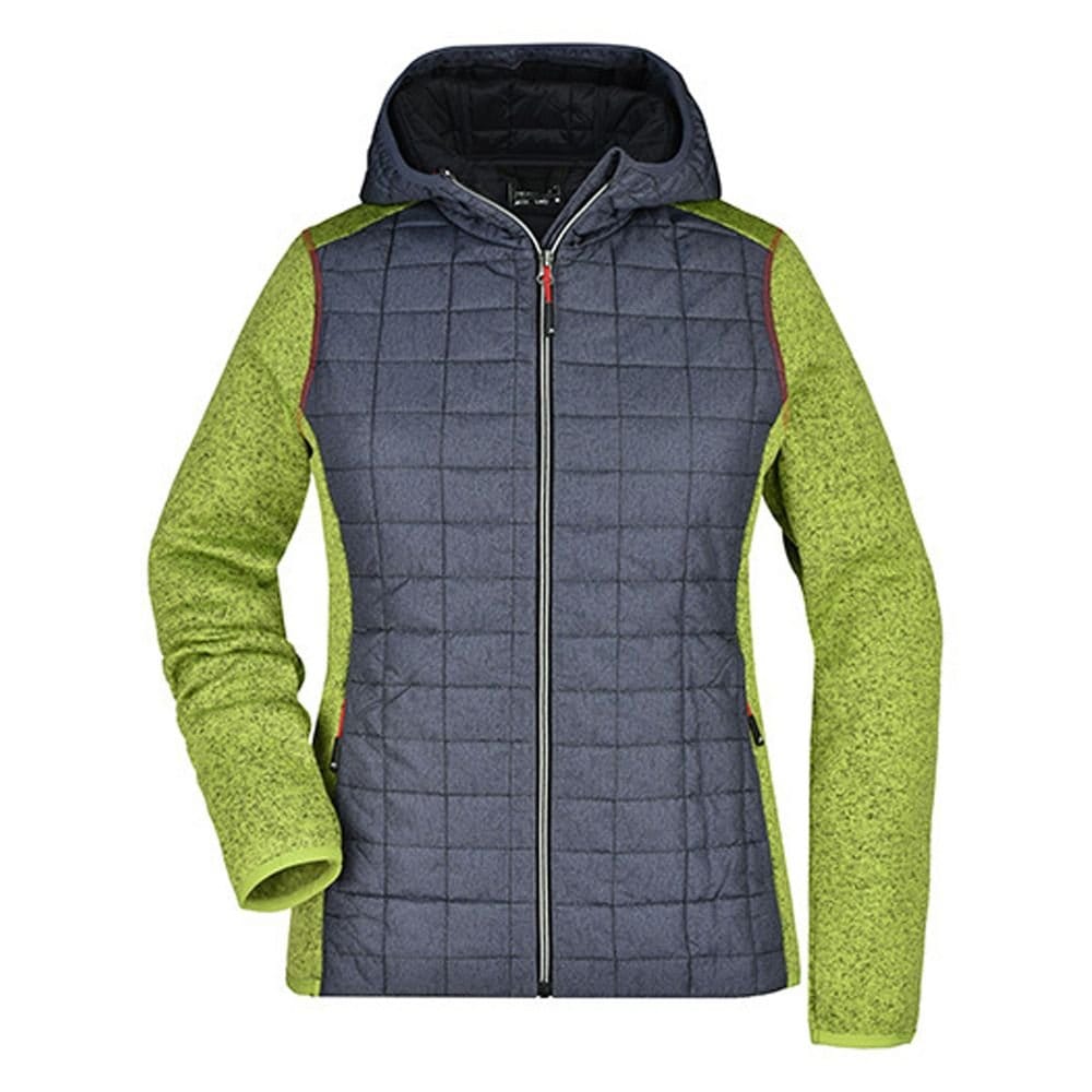 James and Nicholson Women's Knitted Hybrid Jacket in Dark Grey