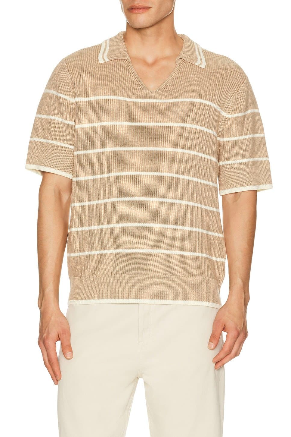 revolve Bradley French Stripe Short Sleeve Polo