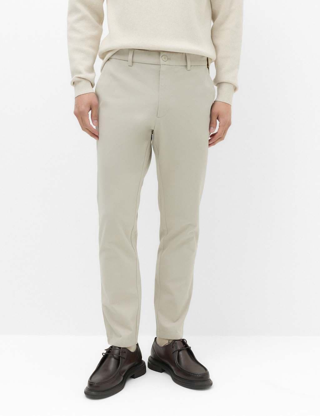 Marks & Spencer M&S The Ultimate Slim Fit Twill Chinos Natural Beige