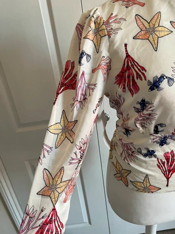 Never Fully Dressed Never fully dressed sea life print open back blouse ukXS