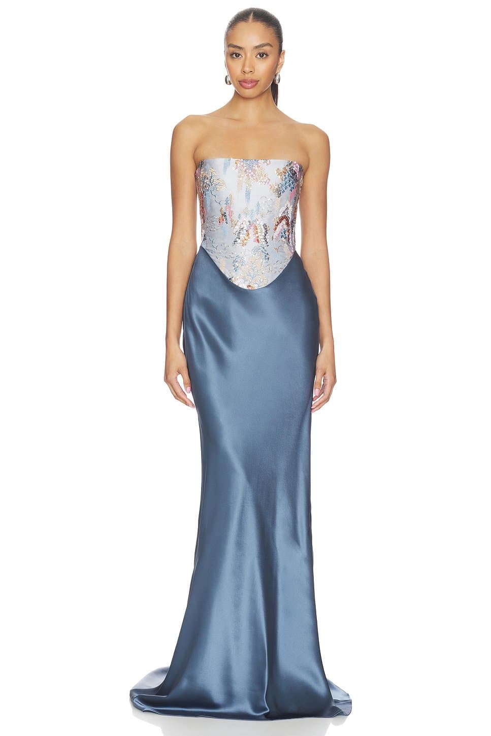revolve Blue Gown in Misha Ash
