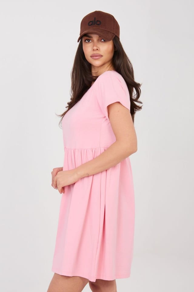 Love Lace Love Lace Women's Everyday Cotton Flared Pull On Dress in Pink - 2