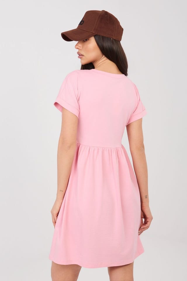 Love Lace Love Lace Women's Everyday Cotton Flared Pull On Dress in Pink - 3