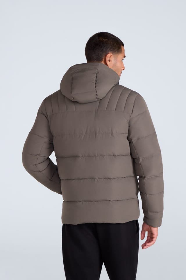 Animal Animal Men's 'Tech Down' Warm Water Resistant Adjustable Hood Comfy Winter Jacket in Olive - 3