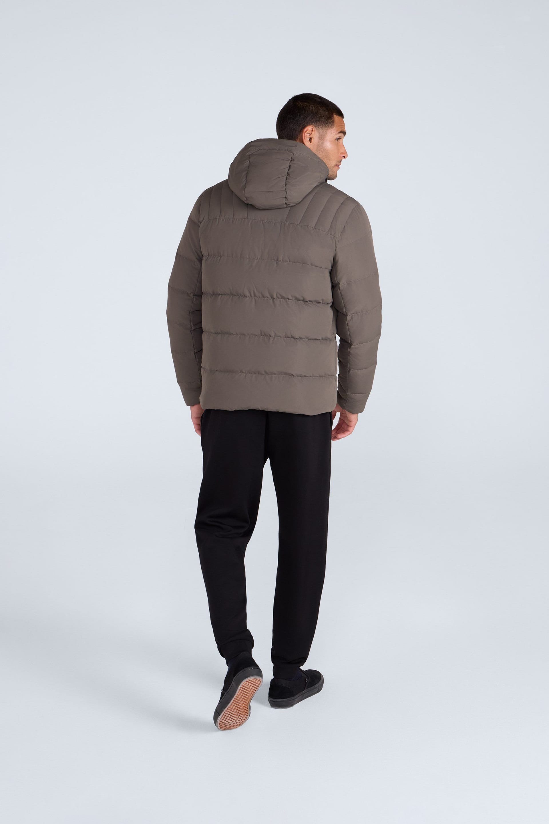 Animal Animal Men's 'Tech Down' Warm Water Resistant Adjustable Hood Comfy Winter Jacket in Olive - 4