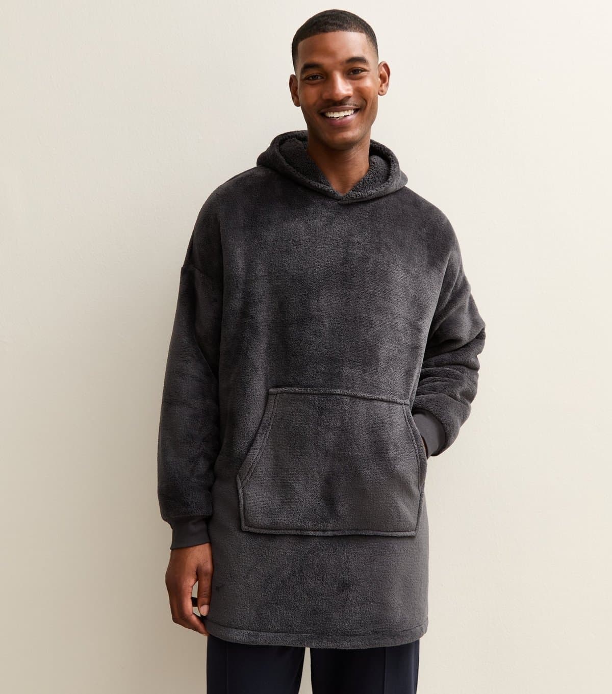 New Look Men's Dark Grey Snoodie New Look