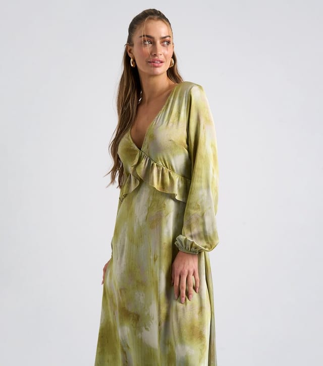 Urban Bliss Women's Green Ruffle-Trim Maxi Dress Urban Bliss New Look - 2