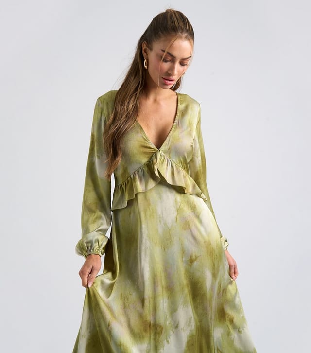 Urban Bliss Women's Green Ruffle-Trim Maxi Dress Urban Bliss New Look - 3