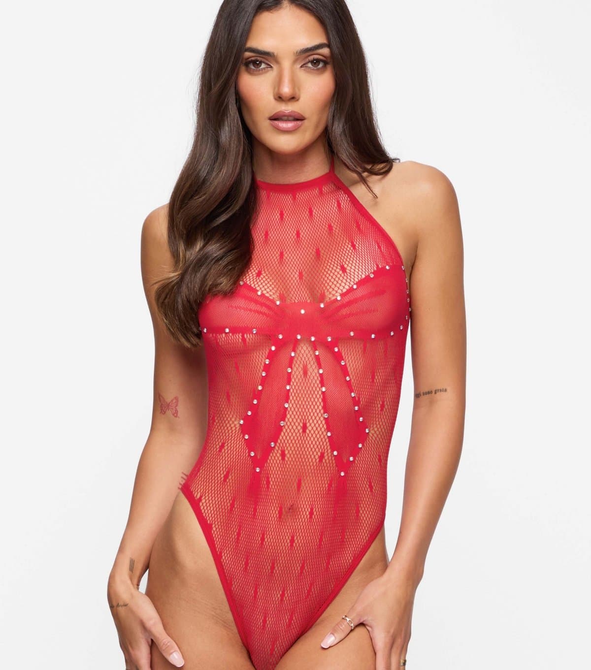 Ann Summers Women's Bright Red Sweet Surprise Crotchless Bodysuit Ann Summers New Look