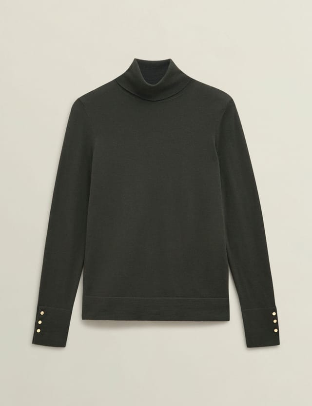 Hobbs London Hobbs London Women's Lara Rollneck Jumper in Bottle Green - 2