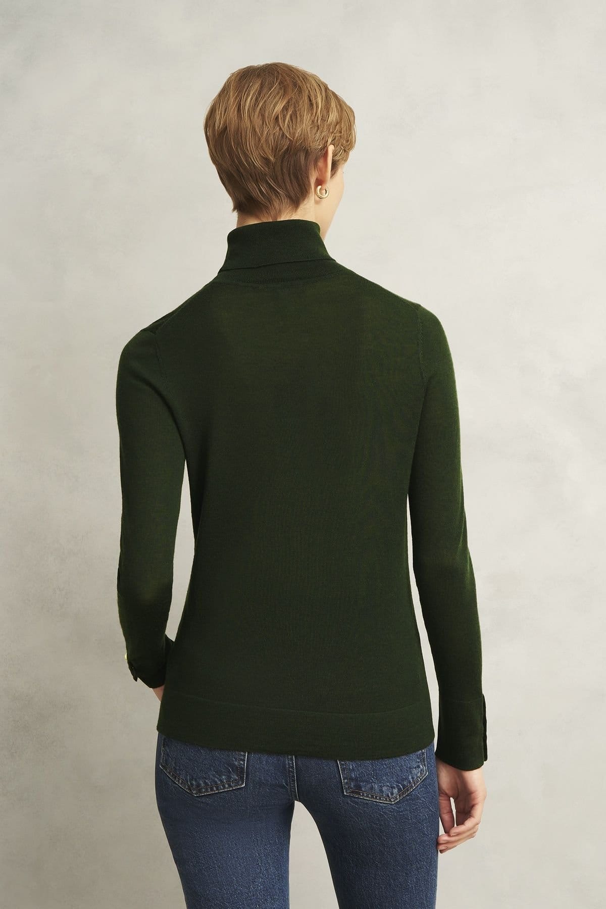 Hobbs London Hobbs London Women's Lara Rollneck Jumper in Bottle Green - 4