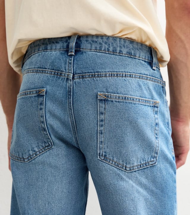 New Look Men's Blue Relaxed Straight Jeans New Look - 3