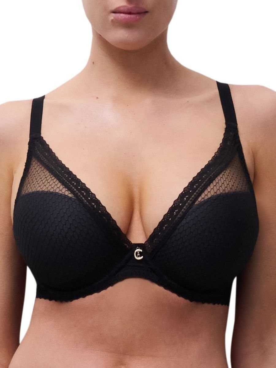 Chantelle Chantelle Women's Romance Plunge T-Shirt Bra in Black