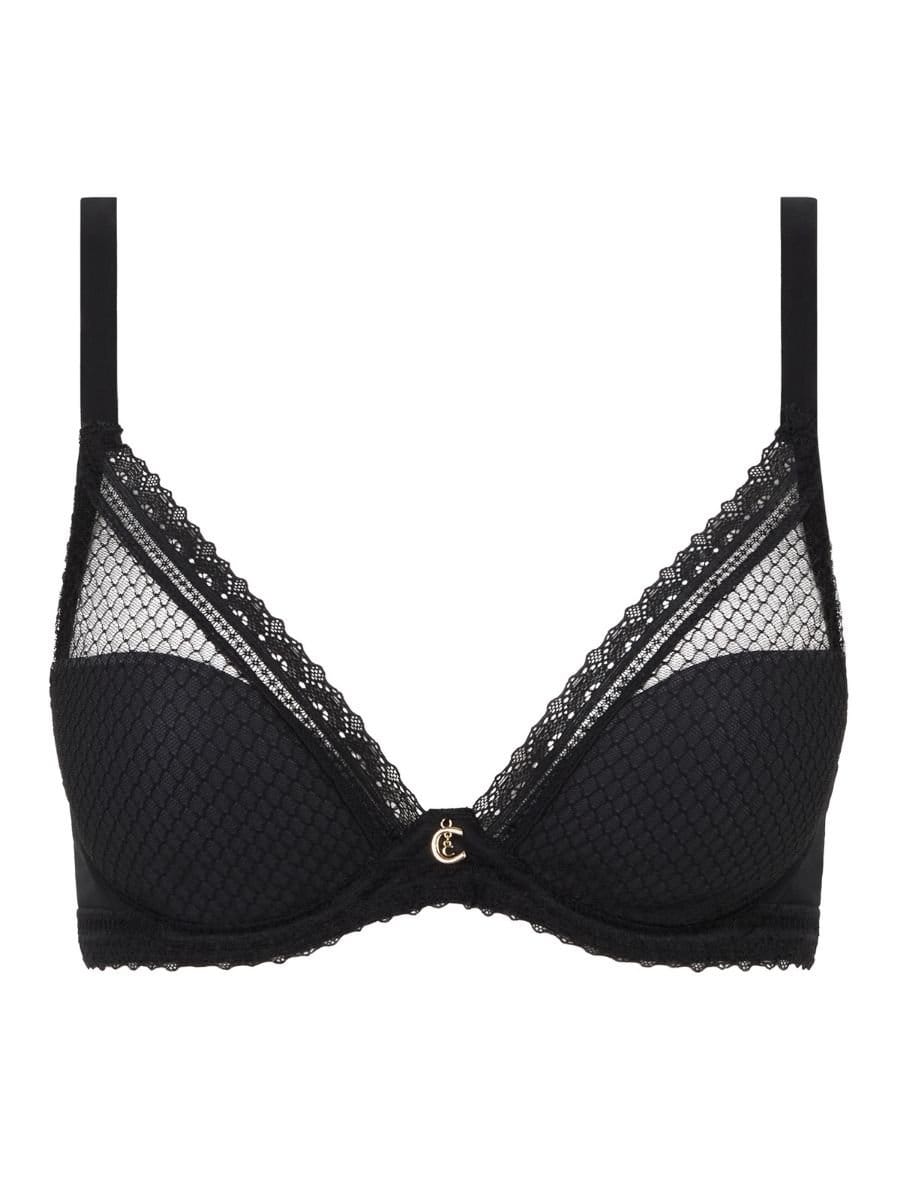 Chantelle Chantelle Women's Romance Plunge T-Shirt Bra in Black - 4
