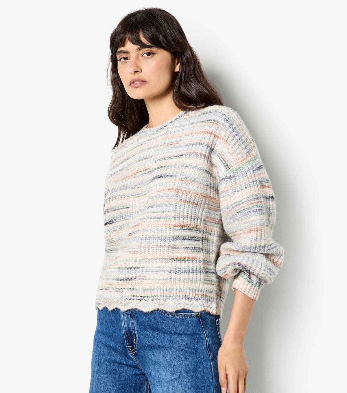 Apricot Women's Off White Textured Space Dye Jumper Apricot New Look